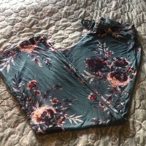 Final price .Teal flowered lounge pants